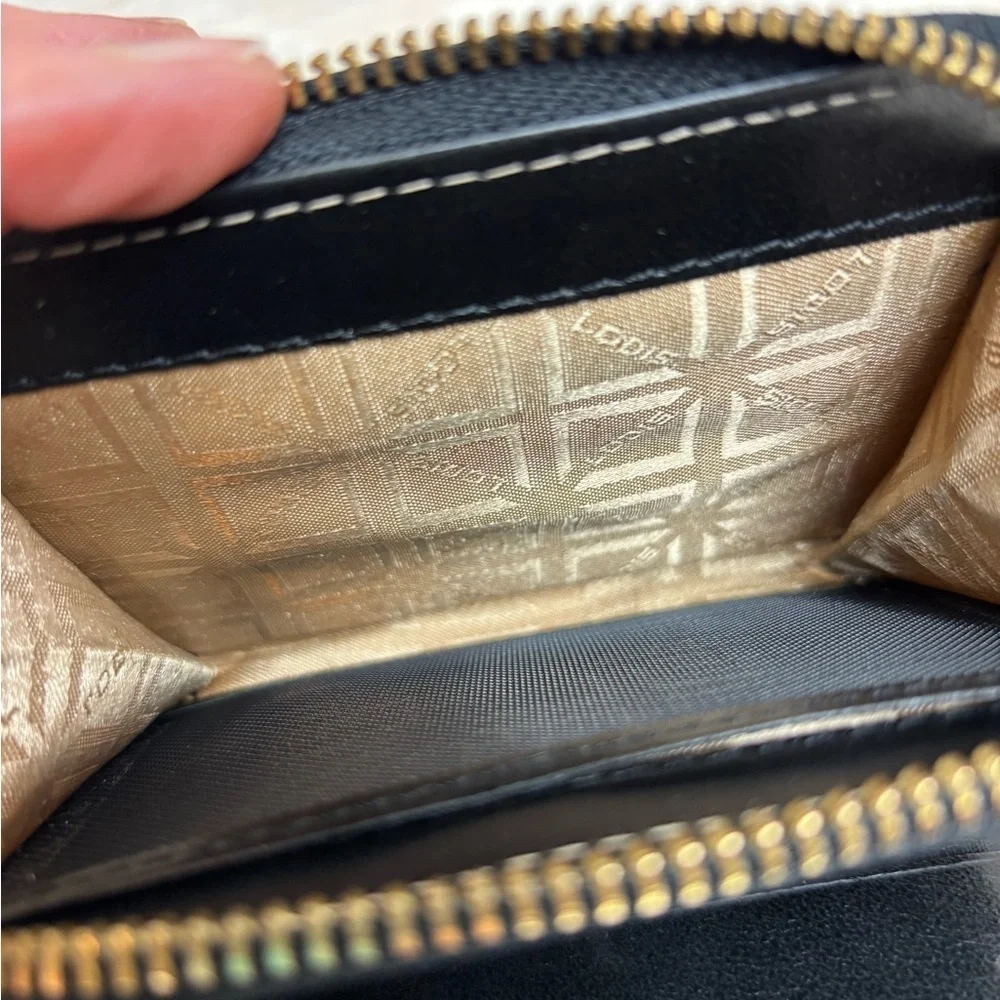 Lodis Black Leather Zip Around RFID Protection Wallet